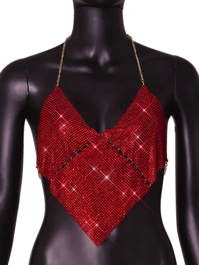 Wholesale Nightclub Triangle Shape Hollow Metal Camis Top