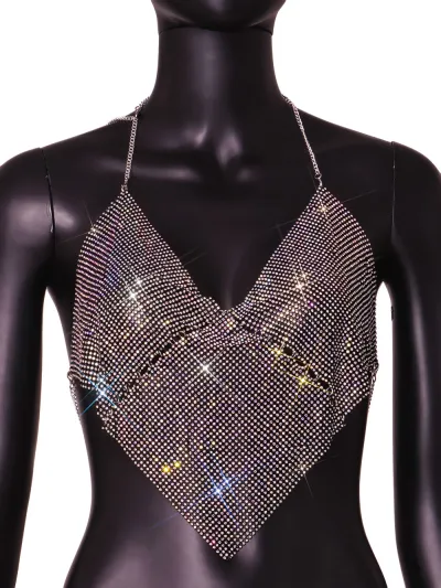 Wholesale Nightclub Triangle Shape Hollow Metal Camis Top