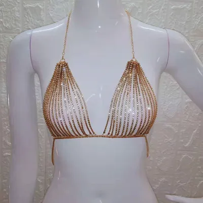 Women Sexy Vintage Pattern Metal Chain Body Jewelry
