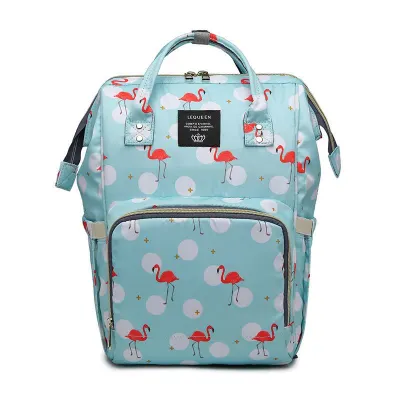 Sweet Flamingo Printed Mummy Large Capacity Diaper Bag Oxford Cloth