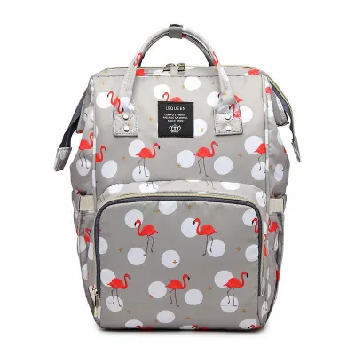 Sweet Flamingo Printed Mummy Large Capacity Diaper Bag Oxford Cloth