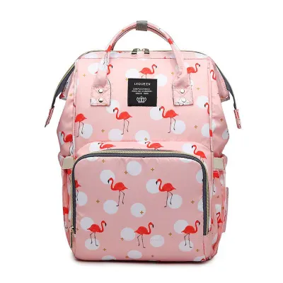 Sweet Flamingo Printed Mummy Large Capacity Diaper Bag Oxford Cloth
