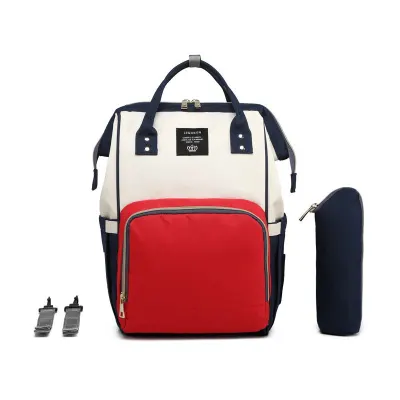 USB Port Color Blocking Travel Baby Diaper Bag for Kids