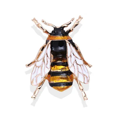Fashion Bright Color Enameled Alloy Bee Shape Brooch