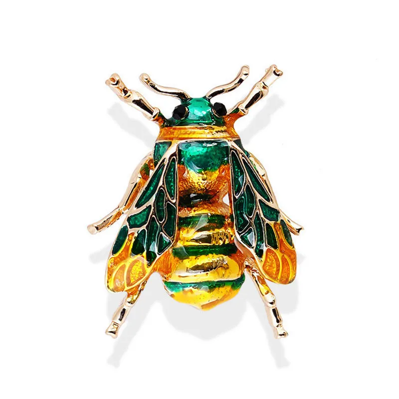 Fashion Bright Color Enameled Alloy Bee Shape Brooch