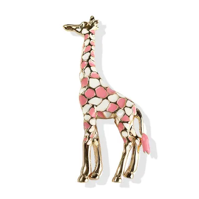 Fashion Unique Multicolor Enameled Cartoon Giraffe Shape Brooch