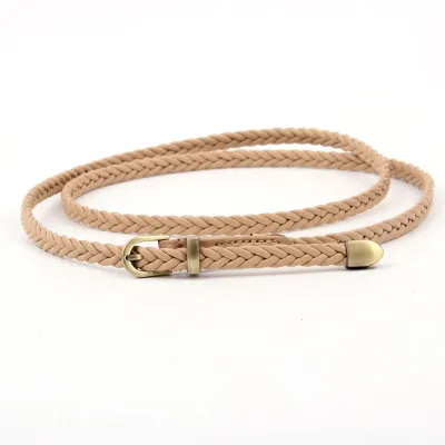 Vintage Style Women Handmade Braided Slim Belt