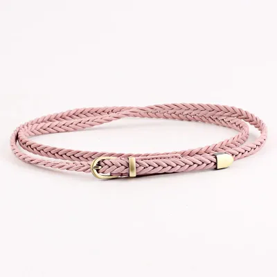 Vintage Style Women Handmade Braided Slim Belt