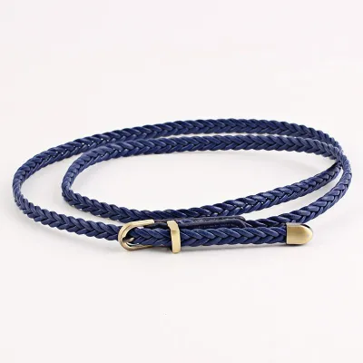 Vintage Style Women Handmade Braided Slim Belt