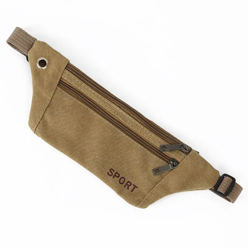 Durable Outdoor Unisex Multifunctional Waist Pack Canvas Zipper
