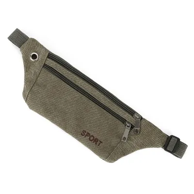 Durable Outdoor Unisex Multifunctional Waist Pack Canvas Zipper