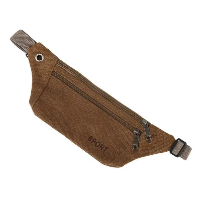Durable Outdoor Unisex Multifunctional Waist Pack Canvas Zipper
