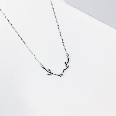 Women's Simple Halter Design Sterling Silver Necklace 10g 40+5cm