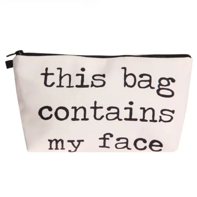 Unique Letters Printed Portable Square Cosmetic Bag