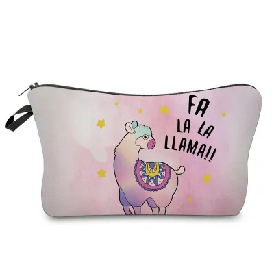 Fresh Style Cartoon Animal Printed Square Shape Traveling Portable Cosmetic Bag