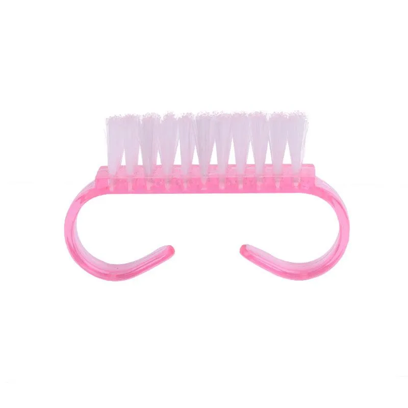 Corner Shaped Handle Decor Design Nail Cleaning Brush Plastic 6.5*3.5cm