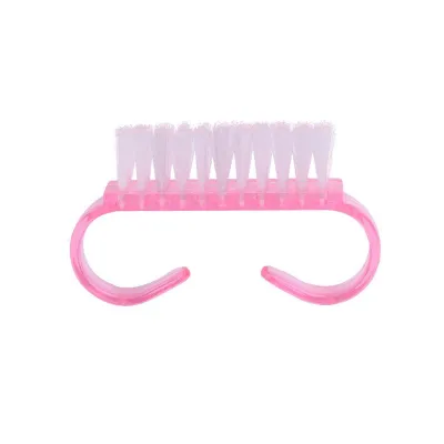 Corner Shaped Handle Decor Design Nail Cleaning Brush Plastic 6.5*3.5cm