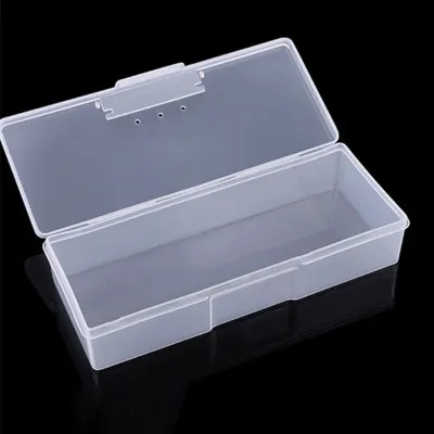 Wholesale Transparent Rectangle Design Portable Nail Tool Storage Box