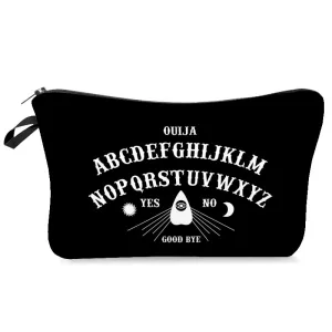 Letter Print Dumpling Cosmetic Bag for Travel Beauty Makeup Bags