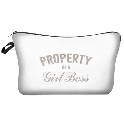 Letter Print Dumpling Cosmetic Bag for Travel Beauty Makeup Bags