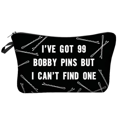 Letter Print Dumpling Cosmetic Bag for Travel Beauty Makeup Bags