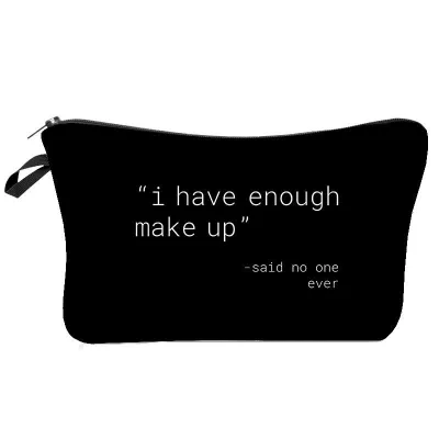 Letter Print Dumpling Cosmetic Bag for Travel Beauty Makeup Bags