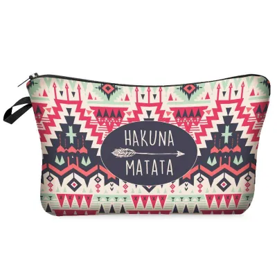 Unique Graphic Geometric Print Cosmetic Storage Bag Polyester