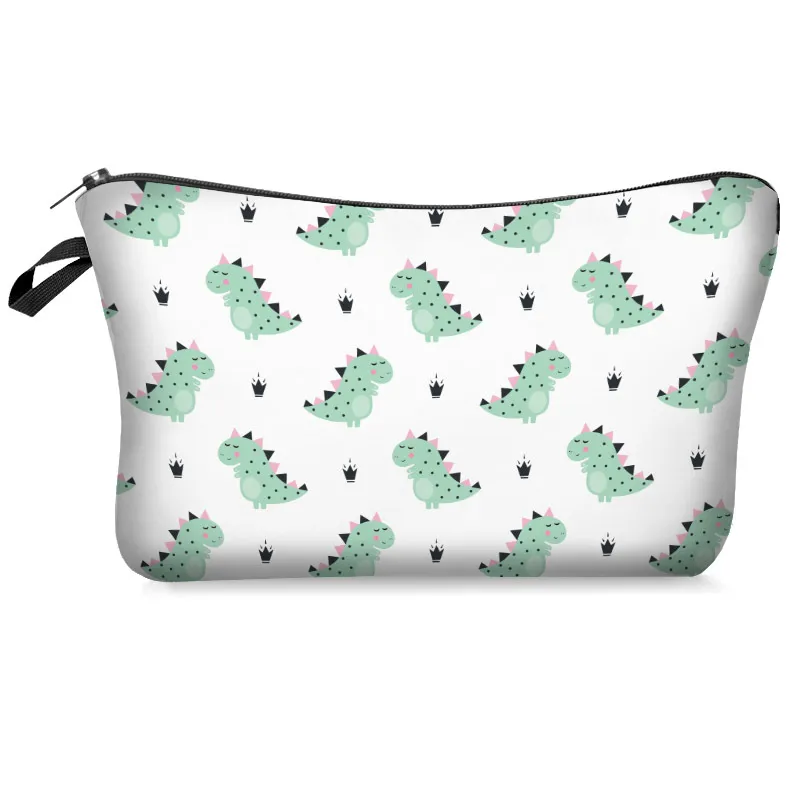 Dinosaur Print Zipper Cosmetic Storage Bag for Makeup Organization