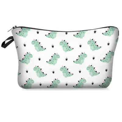 Dinosaur Print Zipper Cosmetic Storage Bag for Makeup Organization