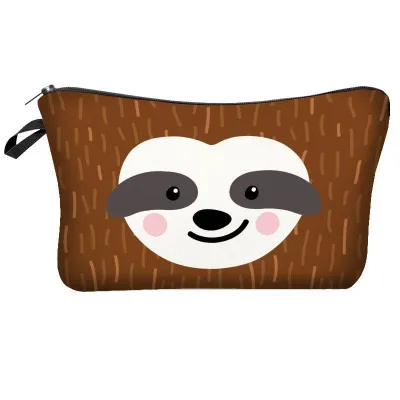 Cute Tree Sloths Print Women Professional Cosmetic Storage Bag Middle Polyester Zipper