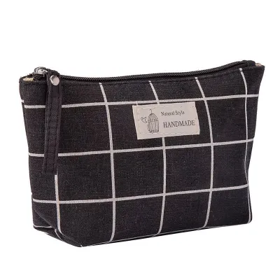 Multifunction Fashion Pattern Zipper Cosmetic Storage Bag Canvas