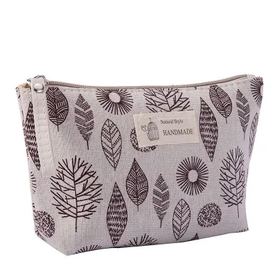 Multifunction Fashion Pattern Zipper Cosmetic Storage Bag Canvas