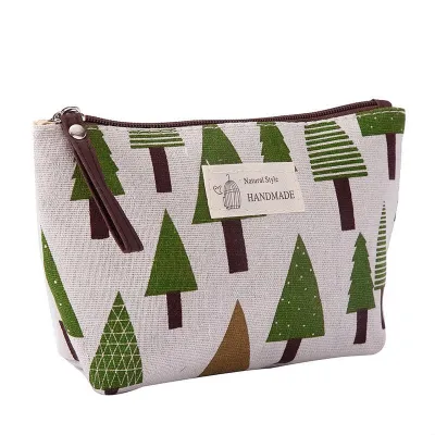 Multifunction Fashion Pattern Zipper Cosmetic Storage Bag Canvas