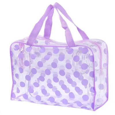 Creative Polka Dot Print Transparent PVC Waterproof Cosmetic Storage Bag