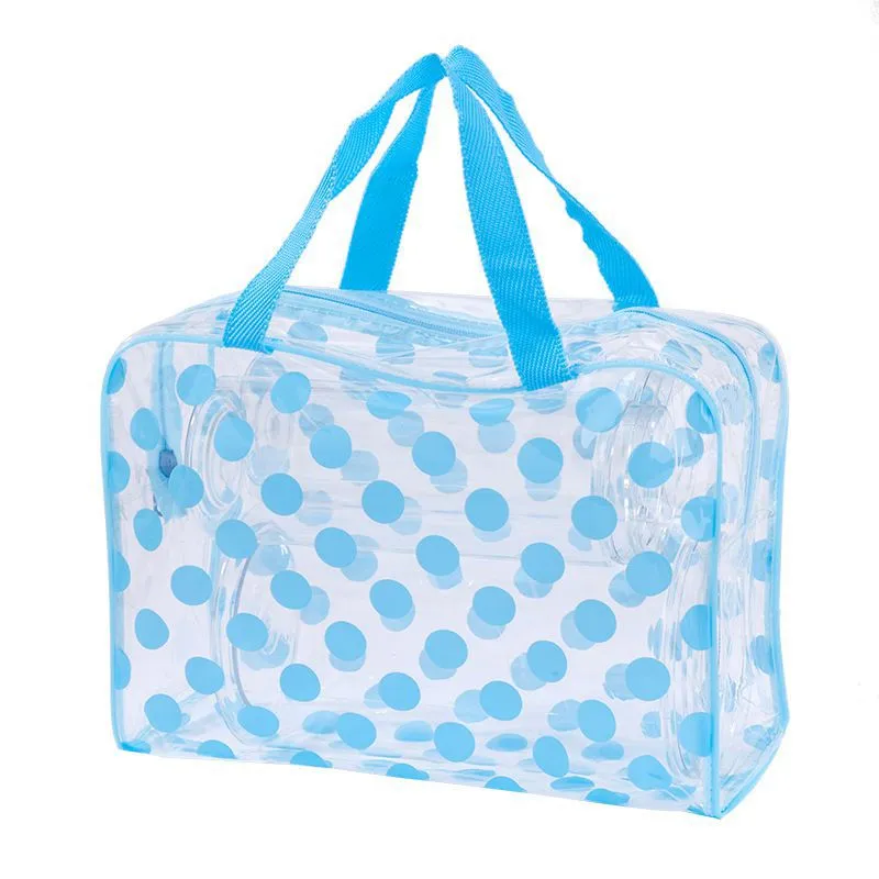 Creative Polka Dot Print Transparent PVC Waterproof Cosmetic Storage Bag
