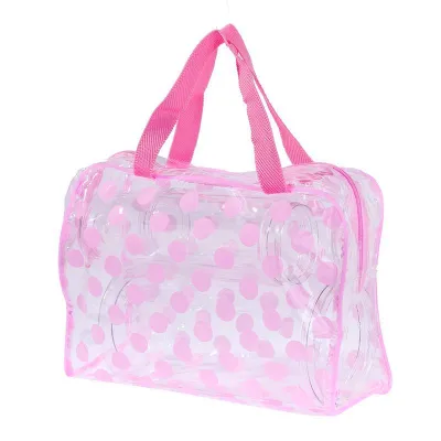 Creative Polka Dot Print Transparent PVC Waterproof Cosmetic Storage Bag