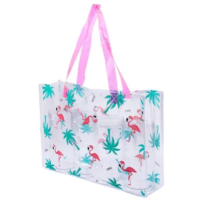 New Arrival Fashion Print Transparent PVC Cosmetic Storage Bag For Travel Toiletries