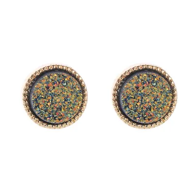 Geometric Round Shape Exquisite Resin Crystal Stud Earrings