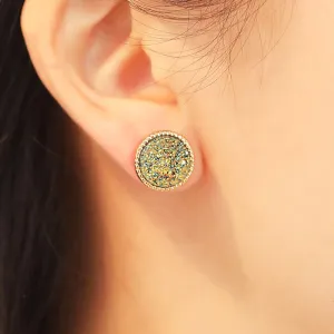 Geometric Round Shape Exquisite Resin Crystal Stud Earrings