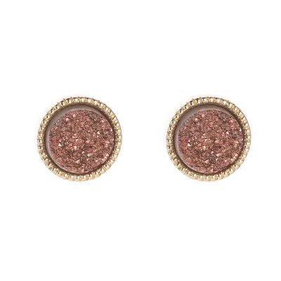 Geometric Round Shape Exquisite Resin Crystal Stud Earrings