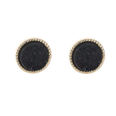 Geometric Round Shape Exquisite Resin Crystal Stud Earrings