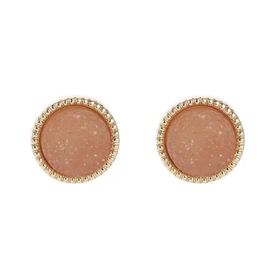 Geometric Round Shape Exquisite Resin Crystal Stud Earrings