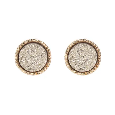 Geometric Round Shape Exquisite Resin Crystal Stud Earrings