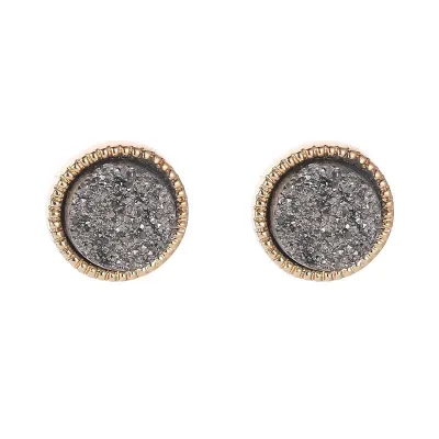 Geometric Round Shape Exquisite Resin Crystal Stud Earrings