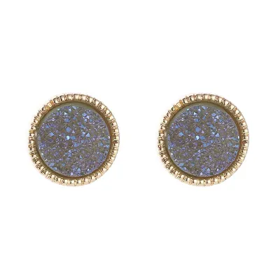Geometric Round Shape Exquisite Resin Crystal Stud Earrings