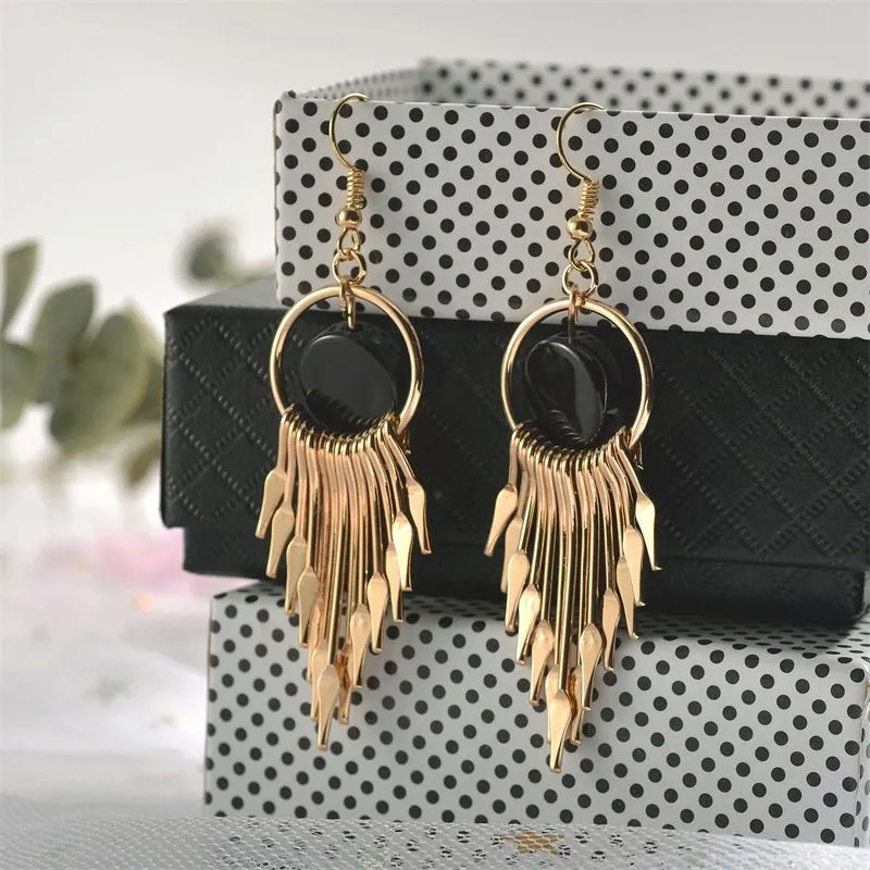 Women Elegant Geometric Tassel Earrings