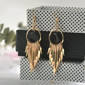 Women Elegant Geometric Tassel Earrings