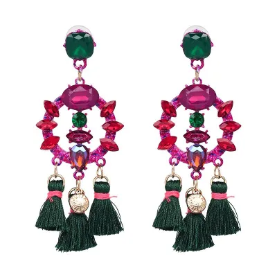 Multicolor Tassel Women Exaggerated Bohemian Earrings