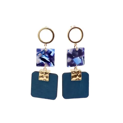 Fashion Multilayer Square Acrylic Drop Earrings for Women