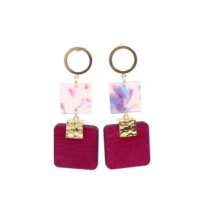 Fashion Multilayer Square Acrylic Drop Earrings for Women